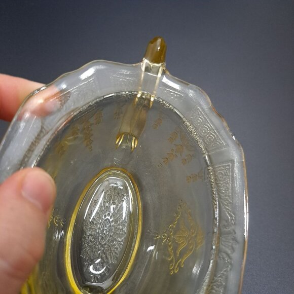 Anchor Hocking Princess Yellow Glass Sugar Bowl Embossed Design Vintage NO LID - Picture 15 of 16